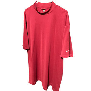 Nike Golf Dri Fit UV Red High Mock Neck Short Sleeve Shirt 3XL Big Tall XXXL
